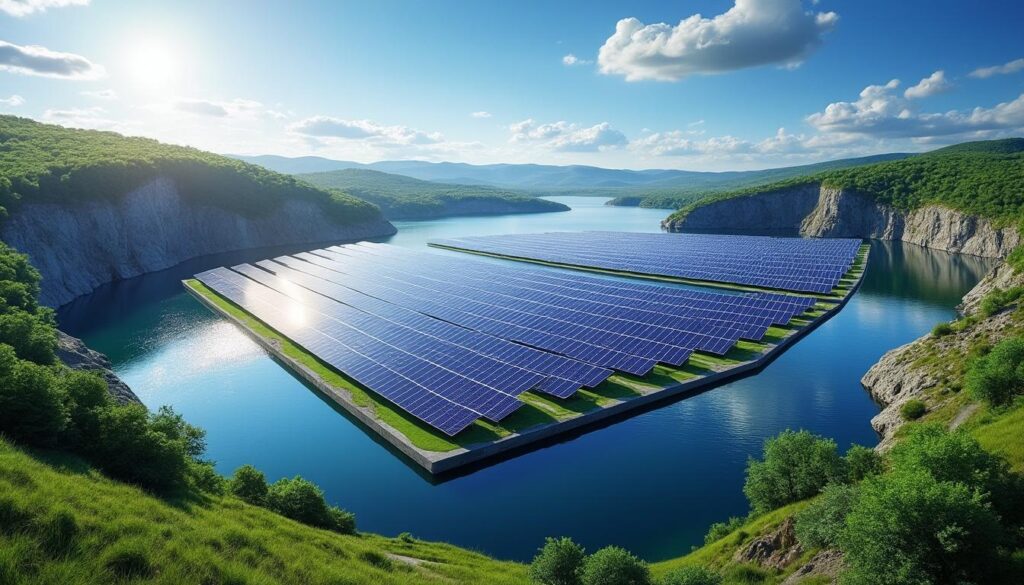 découvrez la première immense centrale solaire flottante en haute-marne, installée sur une carrière submergée. un projet innovant qui allie énergie renouvelable et valorisation des espaces aquatiques, offrant une solution durable pour l'avenir.