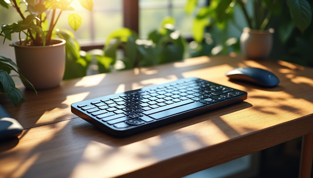 découvrez le nouveau clavier innovant de logitech, rechargeable à l'énergie solaire. alliant technologie avancée et engagement éco-responsable, il offre bien plus qu'une simple performance écologique pour révolutionner votre expérience de frappe.