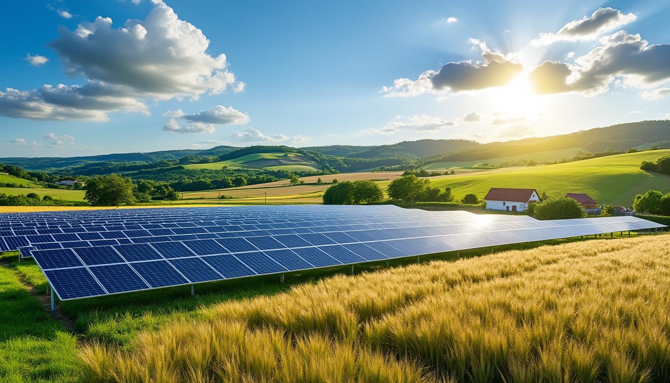 découvrez comment l'énergie solaire coexiste harmonieusement avec l'agriculture dans le puy-de-dôme grâce à l'installation de panneaux solaires sur des champs d'orge, valorisant ainsi les terres agricoles sans compromettre leur exploitation.