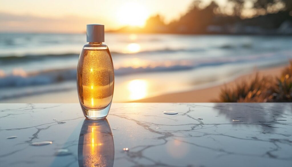 découvrez cette brume solaire de pharmacie qui capture un air d'été en flacon, offrant un parfum de luxe réconfortant même au cœur de l'hiver.