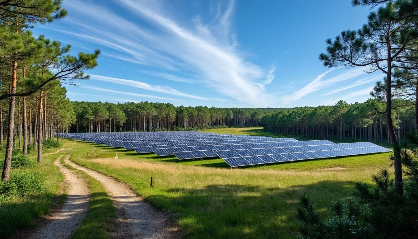 découvrez comment un village des landes transforme sa forêt en la plus grande centrale solaire de la région, alliant développement durable et innovation énergétique.